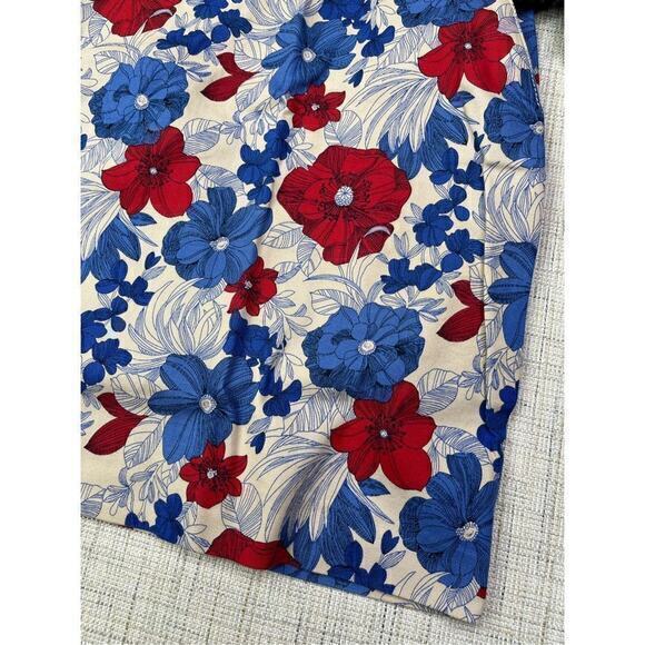 Talbots Women's Red and Blue Floral Mini Skirt Size 12 - Picture 2 of 6